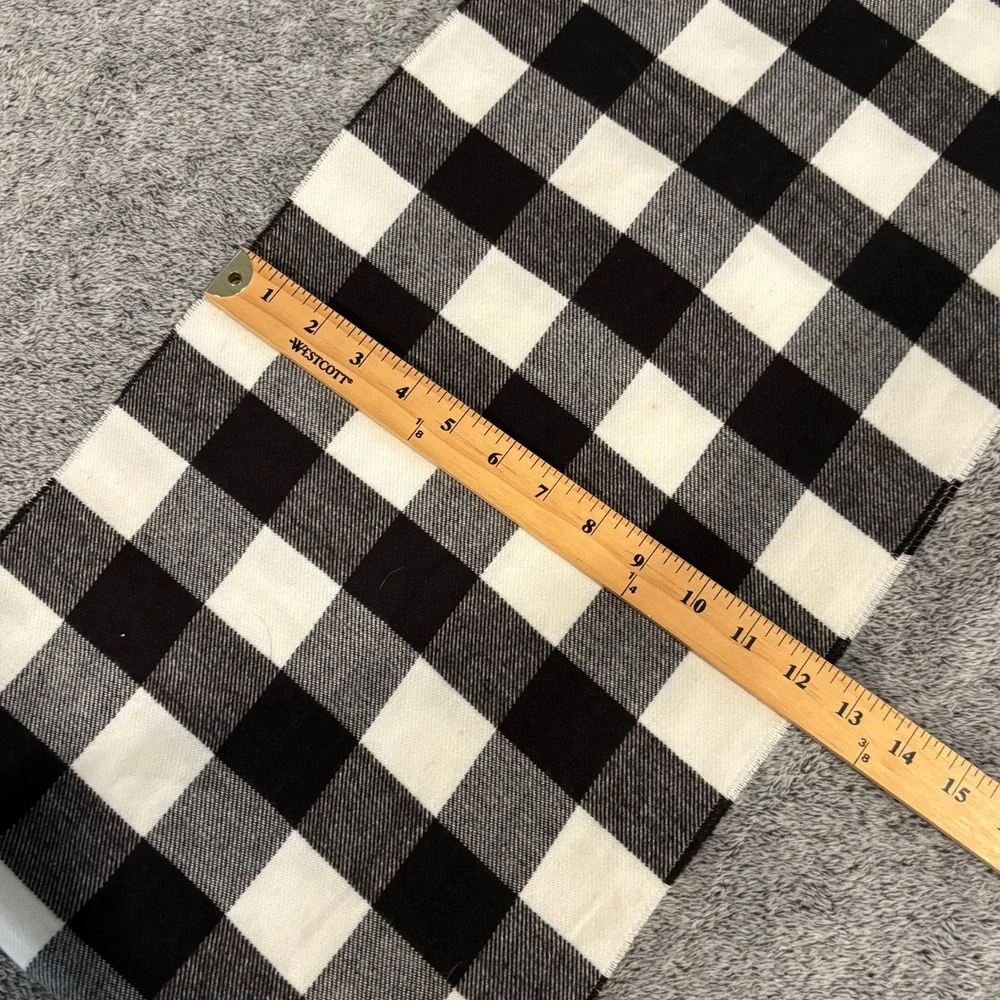 Buffalo Plaid Fringed Scarf OS Gingham Preppy Academia‎ Office Outdoor 20956